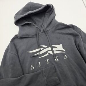 Mens XL Sitka Hoodie Pullover Gray Hunting 600269 Sweatshirt Drawstring Read